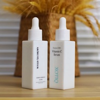 Bouteille en verre blanche carrée de luxe vide 100 ml 120 ml, pot en verre avec couvercle pour liquide ou huile cosmétique