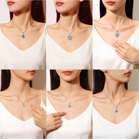Collier tendance en argent sterling S925 avec aquamarine carrée, élégant pendentif fleur de glace incrusté de diamants à haute teneur en carbone, luxe léger pour femme