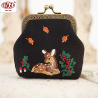 Dompet portabel bordir, grosir elegan untuk acara Formal gaya Vintage ukuran kecil