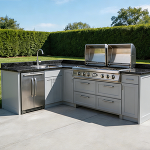 Cocinas Exteriores de Madera Sólida de Estilo Europeo Moderno Personalizadas con Revestimiento - Product Image 3