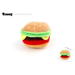 Juguete de Peluche Tommy Hamburger de 11.5cm, Juguete Masticable para Mascotas - Product Image 1