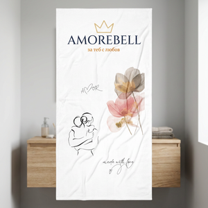 AMOREBELL Asciugamano con Logo Ricamato 'Love', Tinta Unita in Poliestere e Cotone per Casa e Hotel, Tecnica di Tessitura per Bambini - Product Image 3