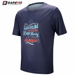 Darevie – <span class=keywords><strong>t</strong></span>-<span class=keywords><strong>shirt</strong></span> manches courtes pour <span class=keywords><strong>vélo</strong></span>, ample, personnalisé, imprimé, bleu marine, vente en gros - Product Image 1