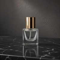 Flacon pulvérisateur atomiseur pressurisé à col serti en verre, 18 ml, carré, pour parfum, fragrance, huile essentielle, avec pompe