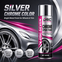 Peinture en aérosol pour jantes DSC SEVEN effet chrome premium 330ml 350ml finition argent métallisé haute couvrance