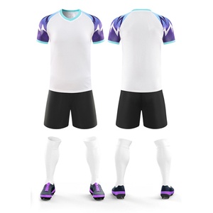 เสื้อฟุตบอลและกางเกงขาสั้นแบบสั่งทำได้  สำหรับผู้ใหญ่และเด็ก  พร้อมปักชื่อทีม เบอร์ เลข  โลโก้  ผ้าคุณภาพสูง คอตตอน/ไม้ไผ่/สแปนเด็กซ์  บริการ OEM - Product Image 1