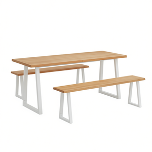 Light Brown Solid Oak Wood <b>Dining</b> <b>Table</b> 70.9 X 19.7 Inch <b>Foldable</b> Rectangular Modern Minimalist Home Furniture - Product Image 1