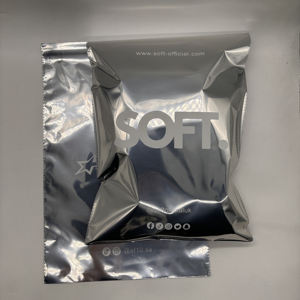 Custom LOGO Printed Aluminum Foil Poly Shipping Mailers | Clothing Shipping <b>Bags</b> | Metallic <b>Silver</b> - Product Image 2