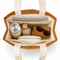 Sac fourre-tout Tyvek personnalisé, imperméable, léger, réutilisable, avec doublure en coton, plusieurs poches, fermeture à glissière, pour un usage quotidien
