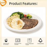 Assiette à dîner en bagasse de canne à sucre biodégradable jetable avec couvercle sans danger pour la réfrigération pour les restaurants hôtels occasions de fête