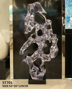 Hình Dạng Nước Rõ Ràng Điêu Khắc Trong Suốt Polyresin Trừu Tượng Hình - Product Image 3