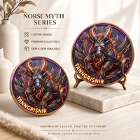 Pièce de monnaie 1 oz en cuivre fin 999 Tanngrisnir Thor's Goats, haute relief, effet UV, style Chariot du Tonnerre, artisanat métallique nordique