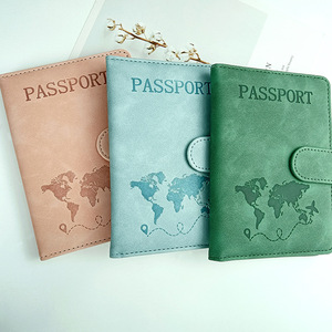 PU Leather Short Waterproof <b>RFID</b> Blocking Anti Theft Passport Holder SIM Card Slot Multi Functional Travel <b>Wallet</b> - Product Image 5