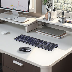 เม้าส์คีย์บอร์ดเรืองแสง USB ไร้สายขนาด2.4G แบบชาร์จไฟได้ไฟ LED - Product Image 5