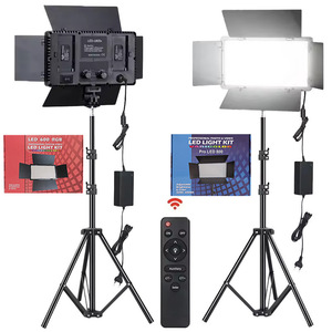 Éclairage photo RVB à trois températures <span class=keywords><strong>de</strong></span> couleur, panneau lumineux carré, diffuseur à quatre feuilles, portable, rechargeable, 10-50W, lumière pour diffusion en direct - Product Image 1