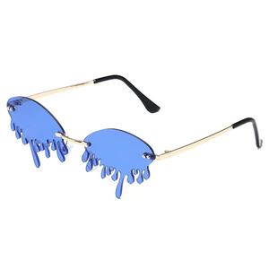 Lunettes de soleil de créateur pour femmes 11 couleurs New Devil's Tears Rimless Drips Party Lunettes de soleil avec montures PC rouges et grises - Product Image 3