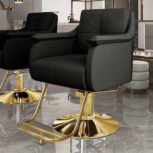 Chaise de barbier en métal de style européen vintage moderne avec rotation à 360 degrés/inclinaison et pompe hydraulique robuste pour salon de coiffure - Product Image 4