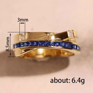 Double Layer Blue Color <b>Ring</b> Unisex Design Finger <b>Ring</b> <b>for</b> <b>Men</b> and Women - Product Image 4
