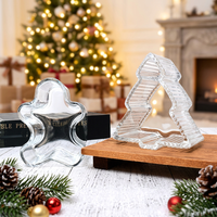 Pot à bougie en verre vide personnalisé en forme de sapin de Noël, porte-bougie décoratif pour bougies parfumées, vente en gros