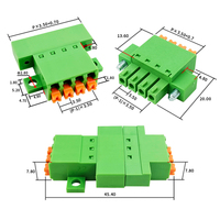 Conector de panel con brida de perfil bajo y abrazadera de resorte de 3.50mm - Juego completo macho-hembra de bloques de terminales en línea 2-24P