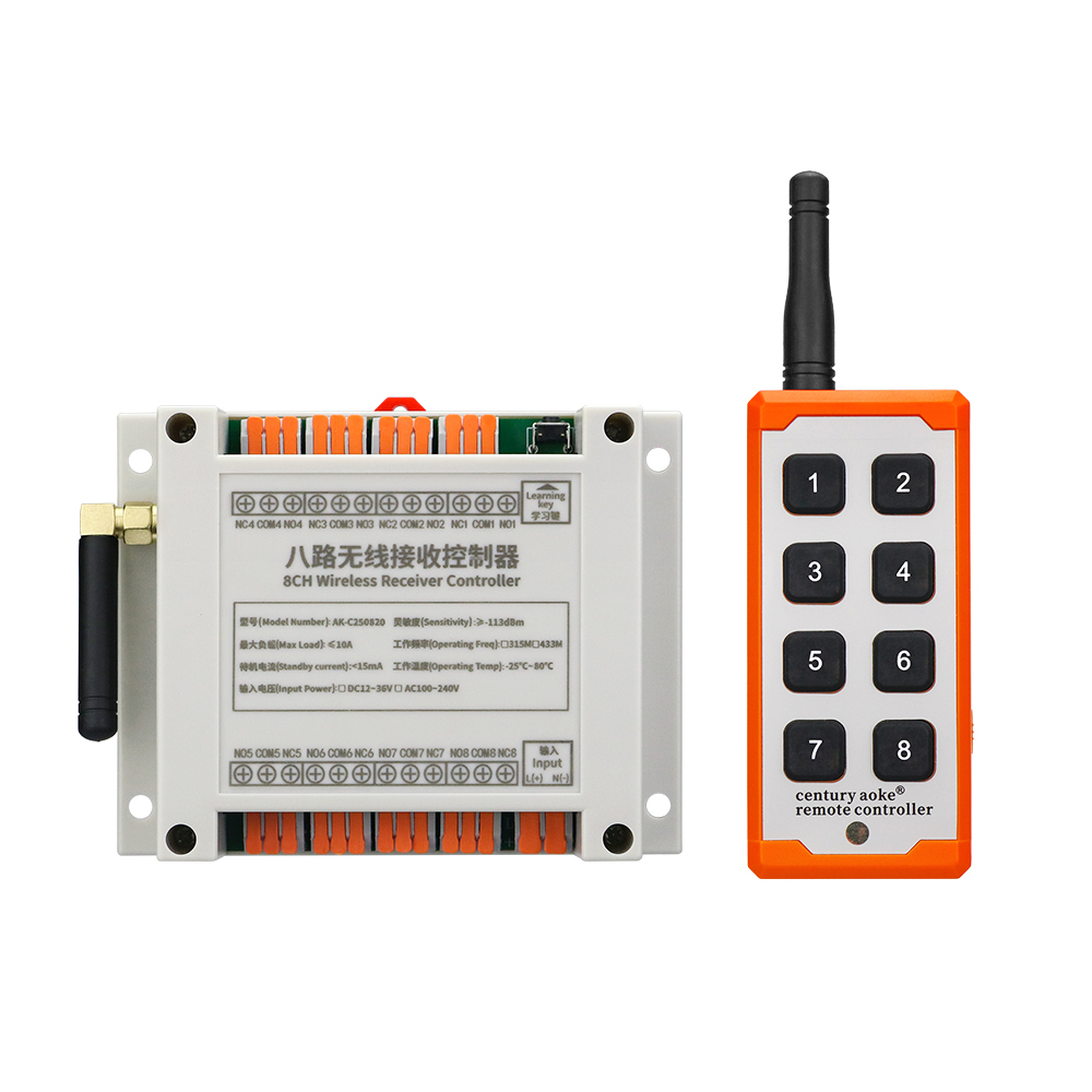 8CH Universal Wireless Rolling <strong>Remote</strong> <strong>Control</strong> <strong>Switch</strong> DC12V/36V AC220V Relay Receiver Module RF 433Mhz Transmitter <strong>100m</strong> <strong>Range</strong>