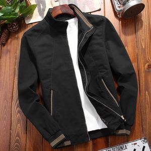 Chaqueta de Primavera/Otoño para Hombre, Algodón Lavado, Talla Grande, Delgada, Juvenil, Informal, Estilo Béisbol, Cuello Alto, Chaqueta de Trabajo - Product Image 2