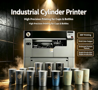 Imprimante UV cylindrique haute vitesse, tête d'impression Epson, différence de hauteur de 15 mm, machine d'impression rotative pour tasses, bouteilles, gobelets