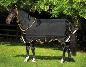 Frost Guard Deluxe <b>Portable</b> Winter Horse Stable Rug Standard Neck Blanket with Adjustable Double Leg Straps and Cozy Breathable - Product Image 1