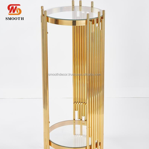 ขาตั้งดอกไม้ทรงกระบอกสำหรับงานแต่งงานและงานเลี้ยงฉลองเด็กอ่อน  ชั้นวางเค้กและขนมหวานสีทอง  ตกแต่งโต๊ะได้ตามต้องการ - Product Image 6