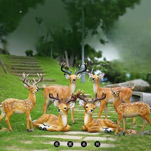 SE7ART Sculpture de cerf Sika réaliste en résine et fibre de verre, taille réelle, peinte à la main, noire, Art populaire du monde animal, pour jardin extérieur - Product Image 2