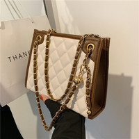 Sac bandoulière carré pour femme en cuir PU avec chaîne, mini sac à main de luxe matelassé avec fermeture éclair, tendance - Grande Vente