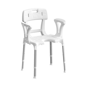 Silla de Ducha con Reposabrazos y Respaldo Abatibles, Blanca, 55 cm de Largo, 41 cm de Ancho, 14 cm de Altura, Equipo de Seguridad para Baño - Product Image 1