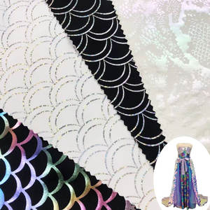 Русалка Узор рыбья шкала спандекс нейлон металлический принт бикини ткань - Product Image 3