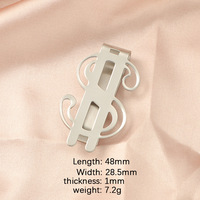 Usine en gros créatif personnalisé de haute qualité symbole du Dollar américain pince à billets Souvenir métal acier inoxydable signet pince à livre