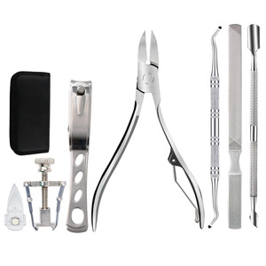 Stainless Steel <b>Nail</b> Clipper 7-Piece <b>Set</b> With Leather Bag Portable Pedicure Tools For Adults - Product Image 5
