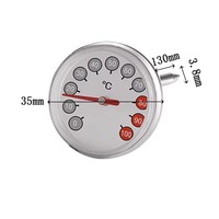 Termometer Makanan Profesional Dial Stainless Steel Anti Air untuk BBQ, Dapat Membaca Suhu Secara Instan, Kelas Memasak, 2026 SW