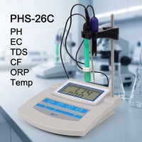 PHS-26C PH EC TDS CF ORP Tempomètre de haute précision 6 en 1, testeur de qualité de l'eau de paillasse pour aquarium et piscine