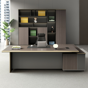 Escritorio Ejecutivo Moderno de Lujo en Forma de L, Mesa de Computadora para Oficina, Forma Personalizable, Estilo de Panel de Madera, Escritorios Modulares - Product Image 2