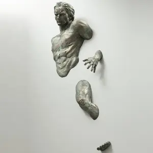 ウォールアートマン大ブロンズ抽象彫刻
