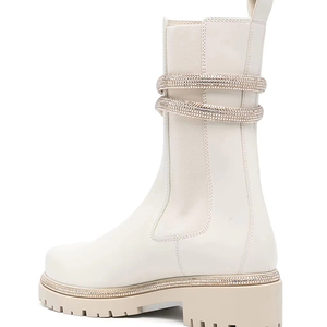 Bottes de Cowboy de haute qualité mode élégante femmes strass serpent motif talon épais talon bas bout rond <span class=keywords><strong>bottines</strong></span> - Product Image 4