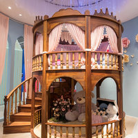 Chambres d'enfants JS : Lit mezzanine château haut de gamme pour séjours parent-enfant, hôtels de villégiature, suites parent-enfant, studios photo pour enfants