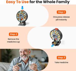 Daviky เครื่องจ่ายยาพลาสติกแบบตั้งบนผนังใช้ได้14วันทุกสัปดาห์ออกแบบโมเดล A-276สำหรับยา - Product Image 2