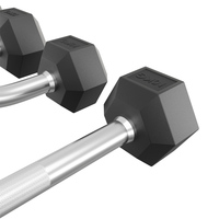 Vente en gros de barres de musculation professionnelles hexagonales fixes en caoutchouc pour salle de sport