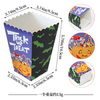 Boîtes à popcorn jetables en papier pour Halloween avec impression personnalisée, contenant des bonbons et des biscuits pour les fournitures de fête sur le thème d'Halloween
