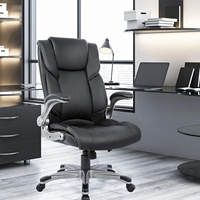 Chaise de bureau de direction ergonomique en cuir pour ordinateur à domicile avec support lombaire gonflable pour adulte, idéale pour le travail et l'étude