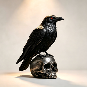 Ornement de bureau décoratif corbeau de style gothique BZY, taille personnalisable, un excellent cadeau ou une sculpture artisanale en résine pour l'extérieur - Product Image 1