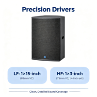 Enceinte passive commerciale HD12 12 pouces 8Ω avec tweeter Faital et boîtier en bois CNC pour scène et installation en lieux événementiels
