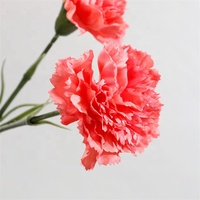 Flor de Clavel Roja y Rosa Artificial de Alta Calidad con Tacto Real para Regalo del Día de la Madre, Decoración de Mesa para Bodas y Hogar