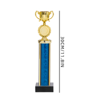 Trofeo Deportivo de Plástico al por Mayor con Base de Mármol, Trofeo de un Solo Poste para Eventos Escolares Infantiles