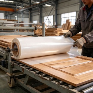 Rollo de Película de Mylar PET de 10 Mil, de 2000 mm a 2800 mm de Ancho, Utilizado en Prensas Calientes para Laminación de Paneles de Puertas de Madera, Resistente a Altas Temperaturas - Product Image 4